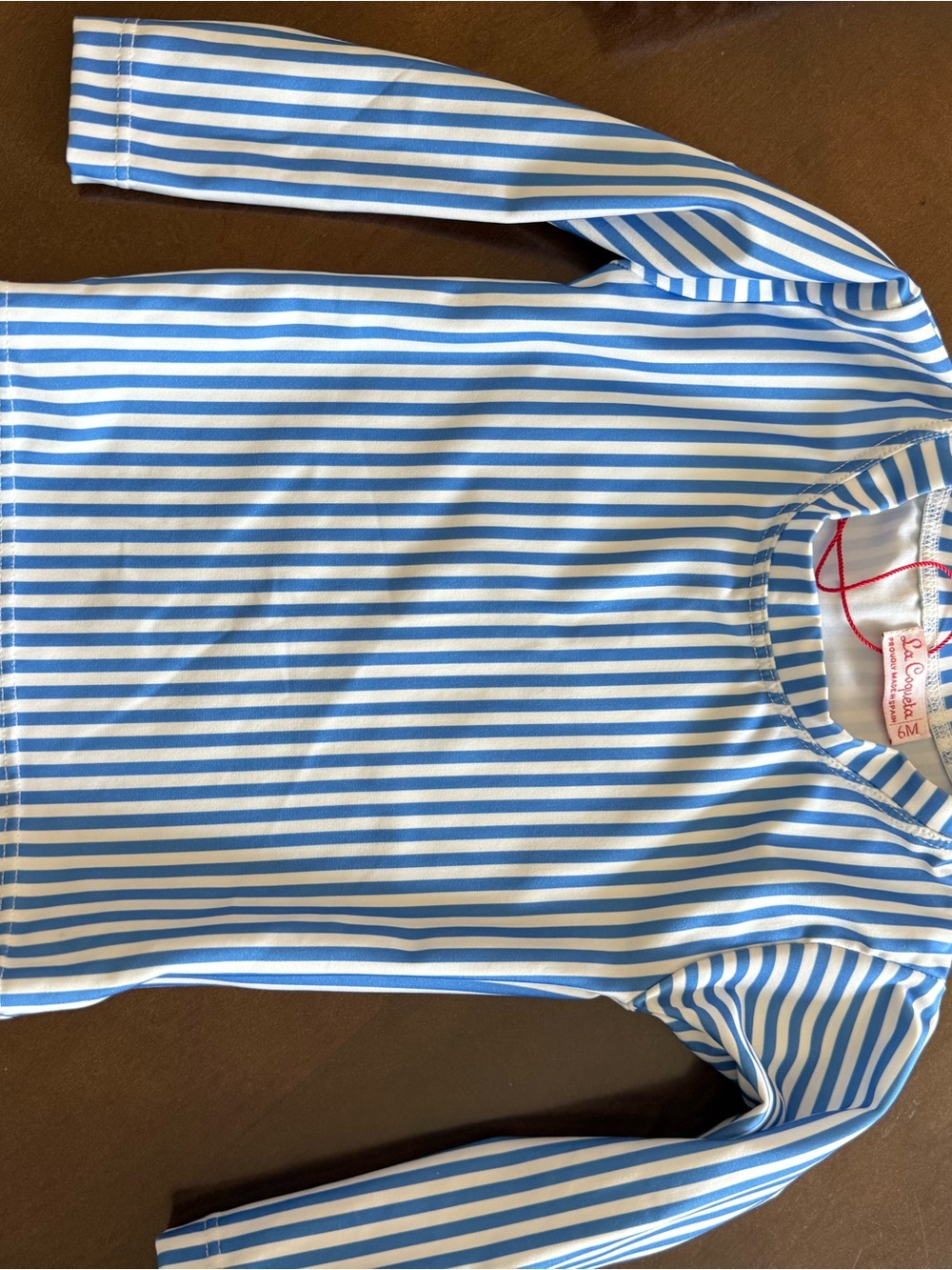 La Coqueta Blue & White Striped Infant Rashguard